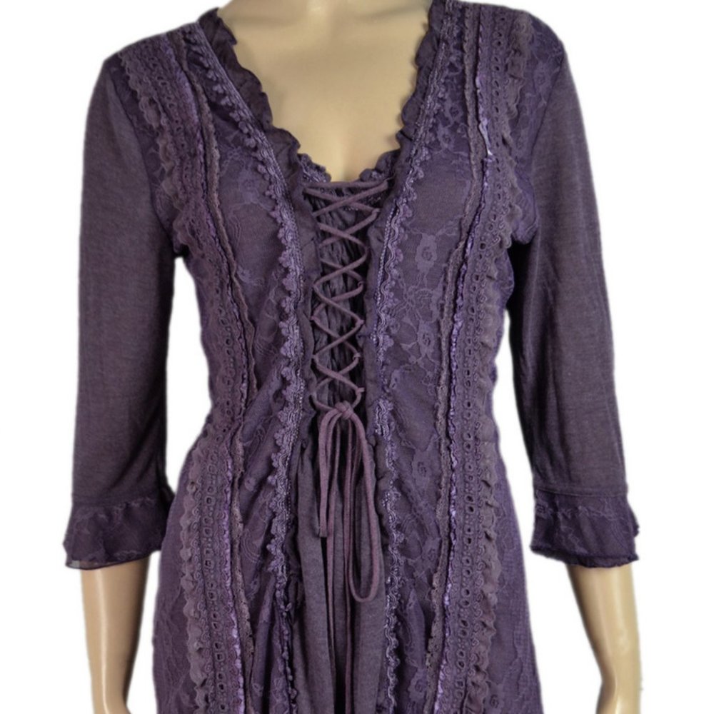 NWT PRETTY ANGEL TUNIC slimming purple SM-XL